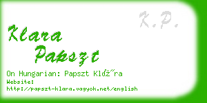 klara papszt business card